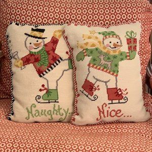 Christmas Needlepoint Pillows